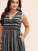 Striped Geometric Pocket Ruffle Hem Sleeveless Tank Dress sold by Bloomchic