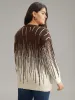 Striped Ombre Textured Elastic Cuffs Pullover sold by Bloomchic