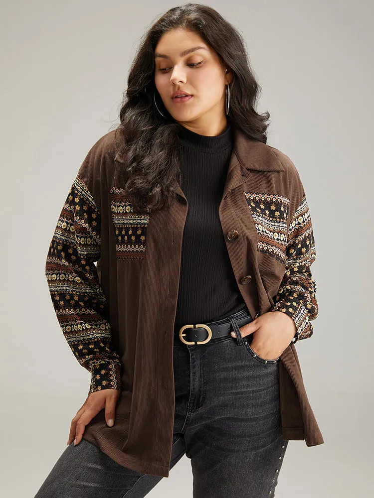 Bandana Print Patchwork Button Through Jacket sold by Bloomchic