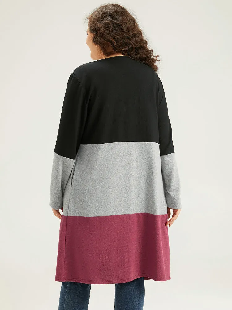 Halloween Colorblock Contrast Open Front Pocket Kimono sold by Bloomchic product image thumbnail 2