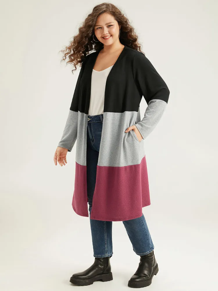 Halloween Colorblock Contrast Open Front Pocket Kimono sold by Bloomchic product image thumbnail 3