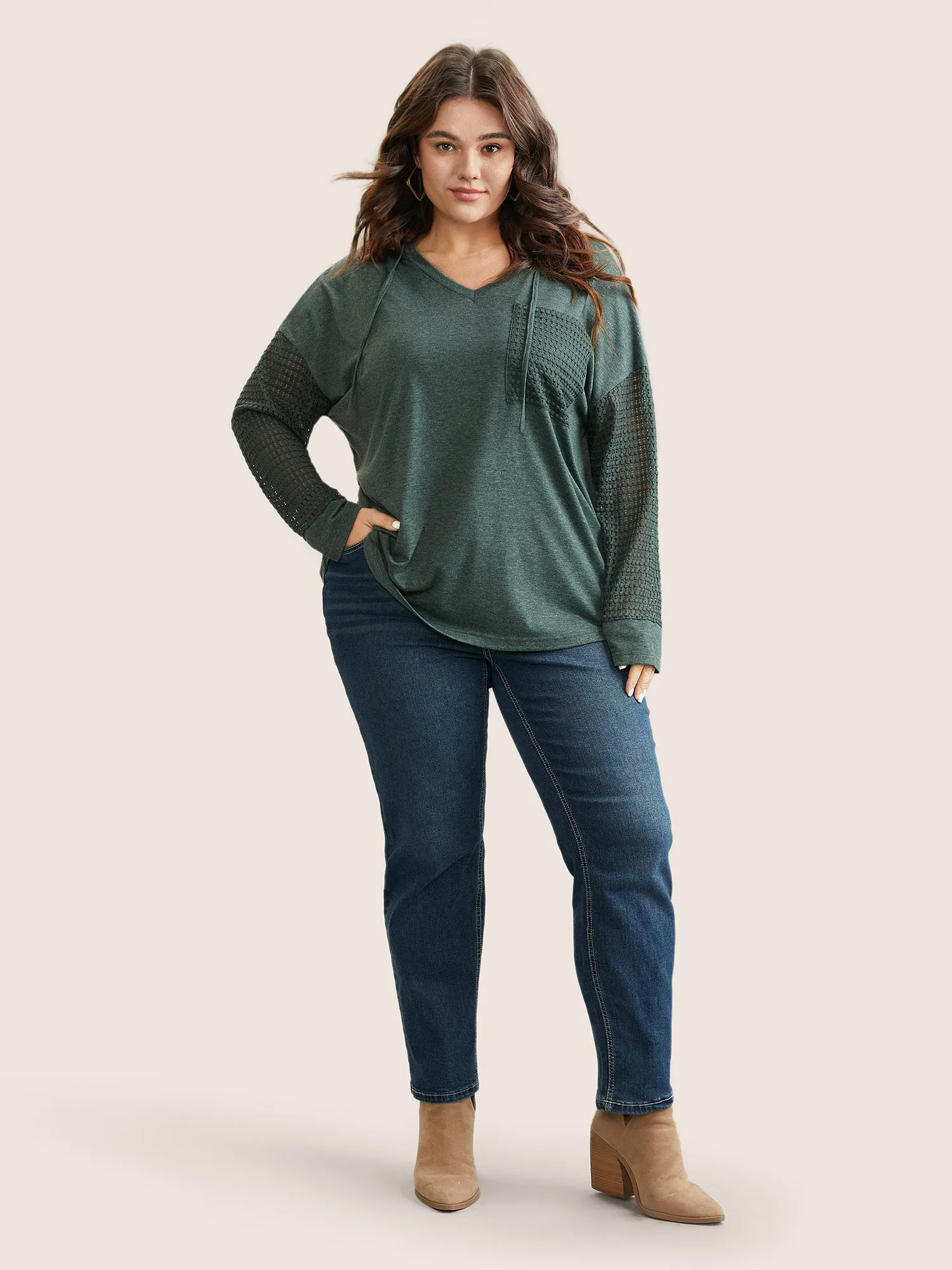 Solid Heather Patched Pocket Textured T-shirt sold by Bloomchic product image thumbnail 4