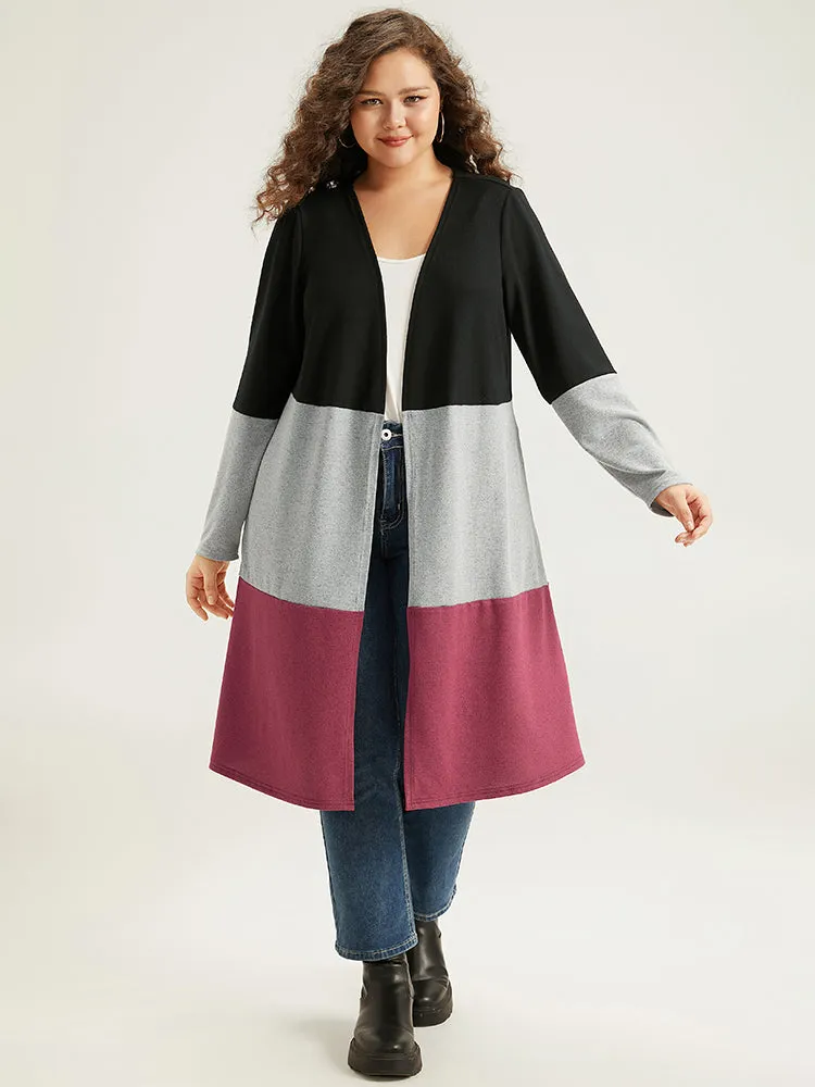 Halloween Colorblock Contrast Open Front Pocket Kimono sold by Bloomchic product image thumbnail 4