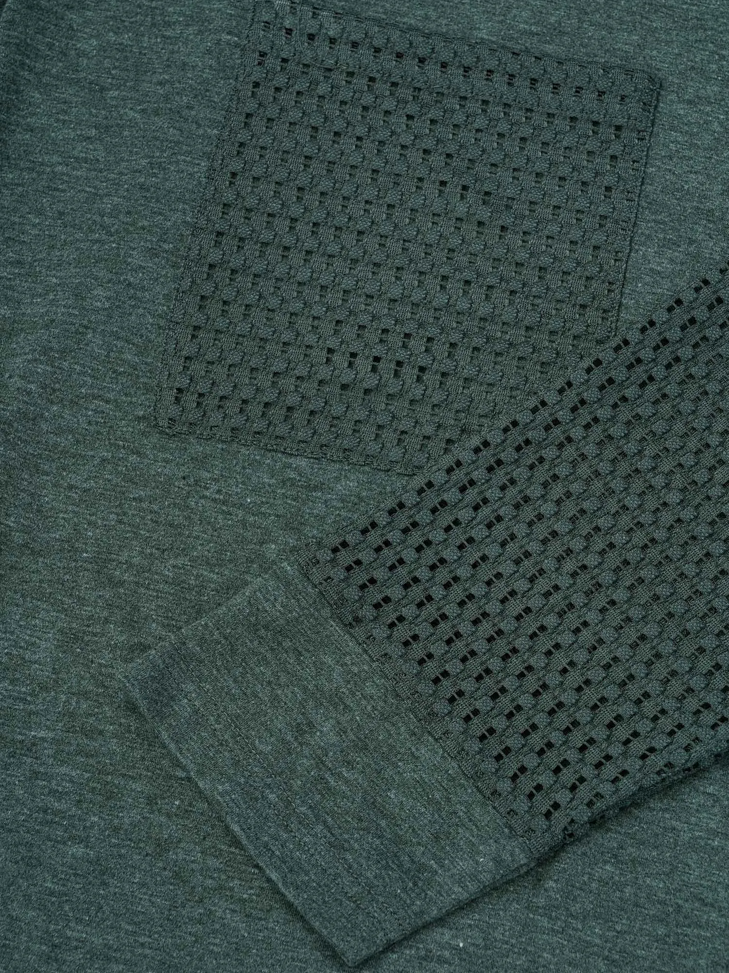 Solid Heather Patched Pocket Textured T-shirt sold by Bloomchic product image thumbnail 5