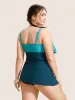 Contrast Ruffles Adjustable Straps Swim Top sold by Bloomchic