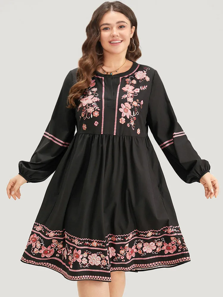 Bandana Print Lantern Sleeve Pocket Dress sold by Bloomchic product image thumbnail 5