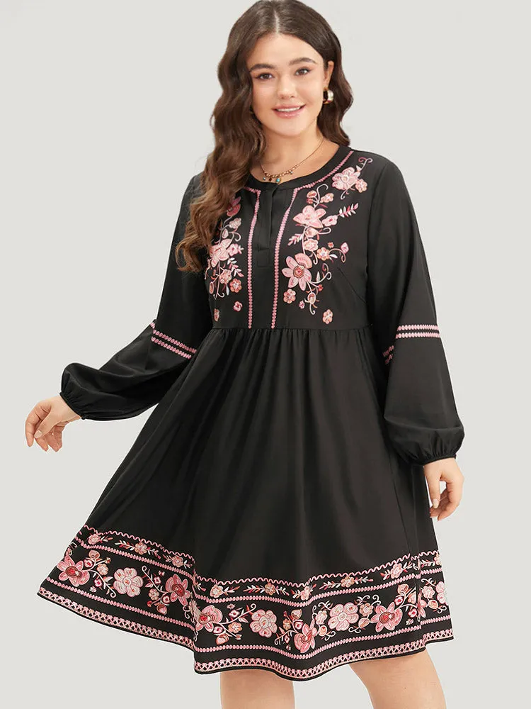 Bandana Print Lantern Sleeve Pocket Dress sold by Bloomchic product image thumbnail 3
