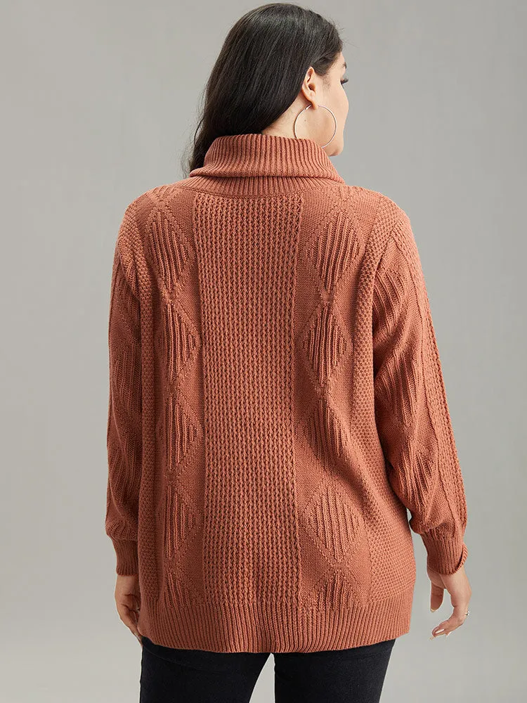 Plain Plisse Turtle Neck Loose Pullover sold by Bloomchic product image thumbnail 3