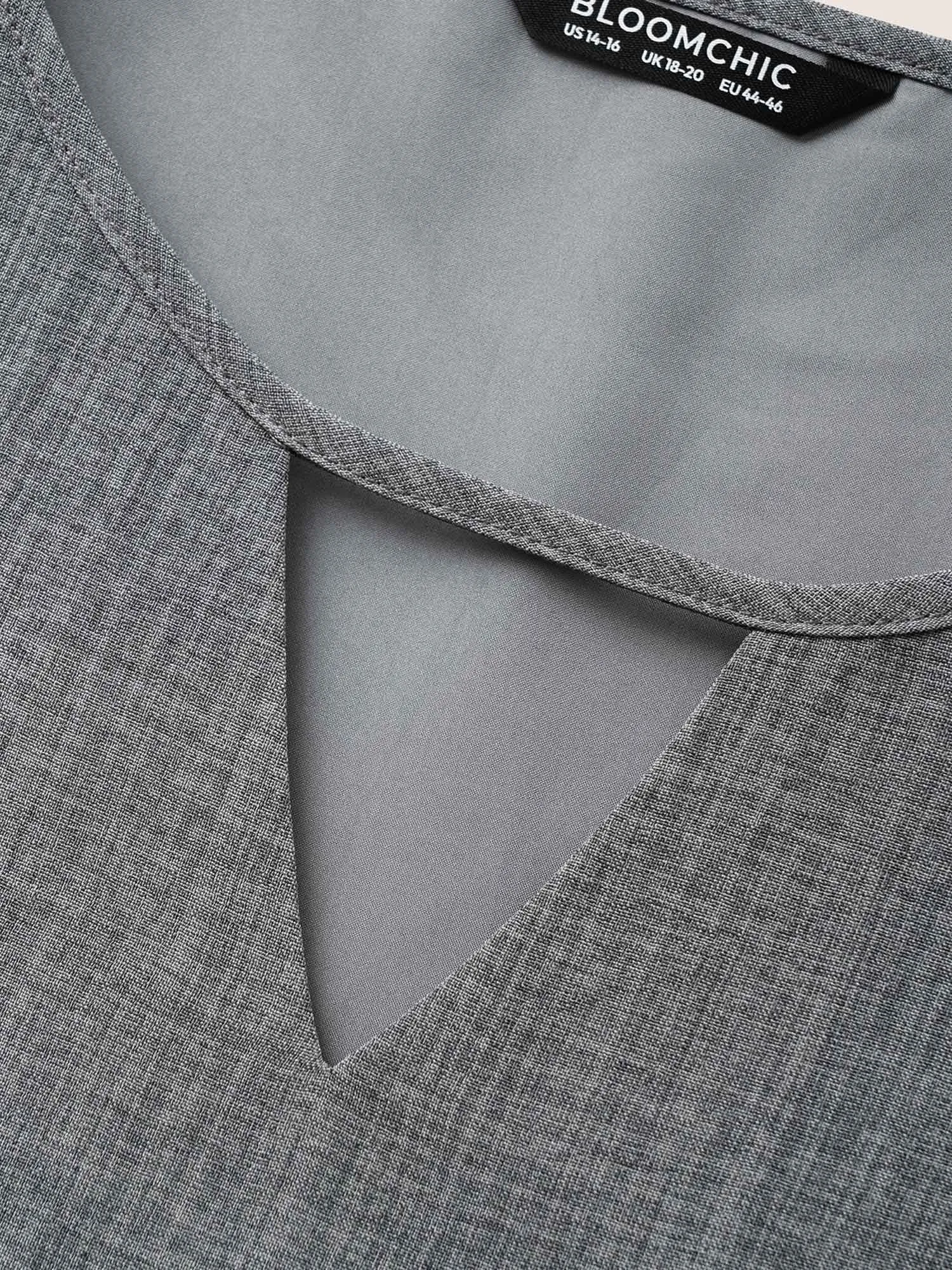 Keyhole Ruffle Layered Hem Blouse sold by Bloomchic product image thumbnail 5