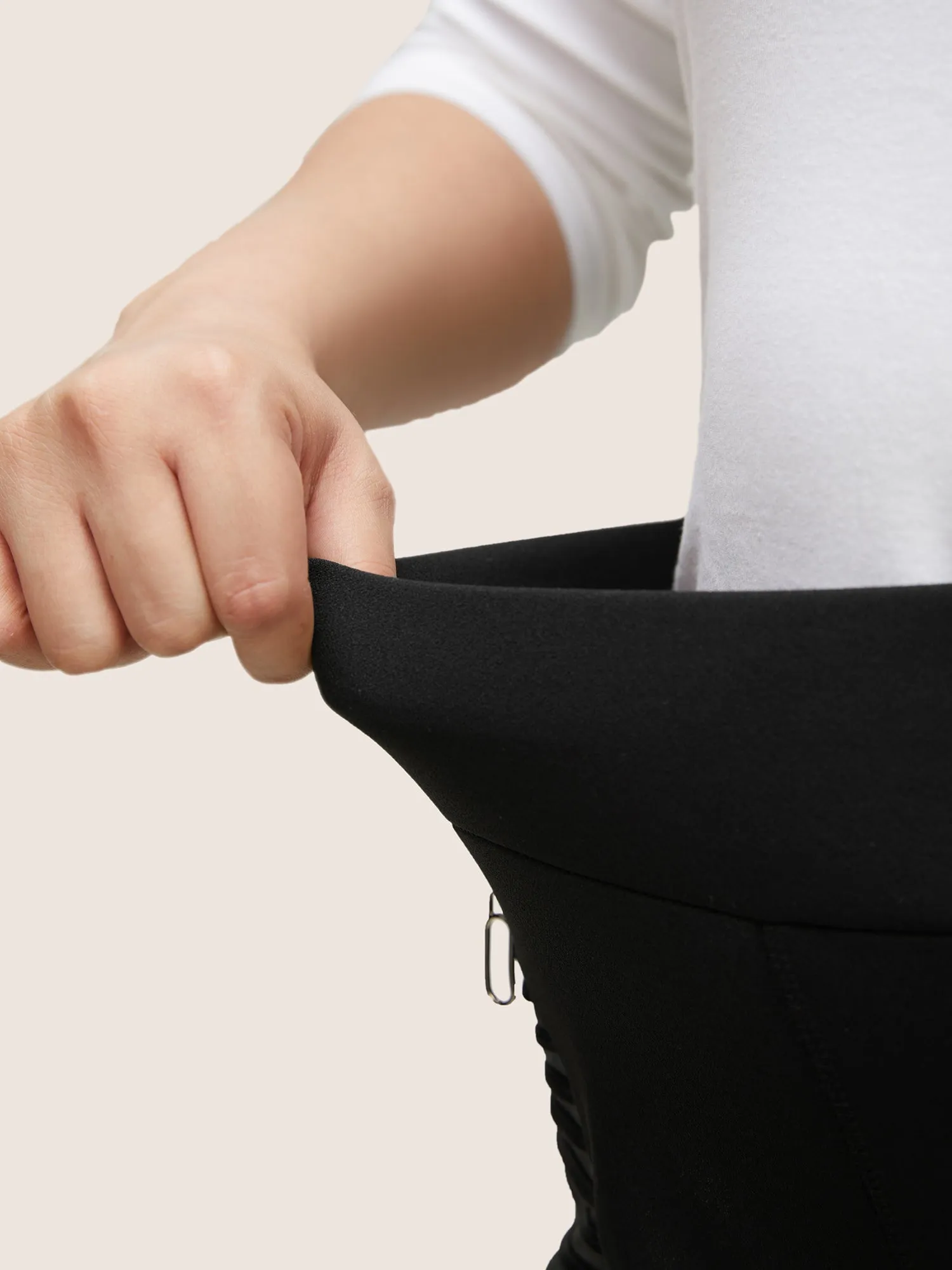 Zip Detail Wideband Waist Patchwork Pocket Pants sold by Bloomchic product image thumbnail 5