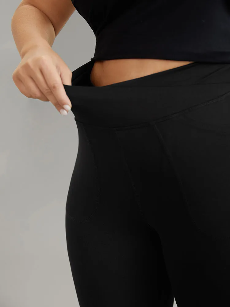 Solid Elastic Waist Bootcut High Rise Leggings sold by Bloomchic product image thumbnail 5