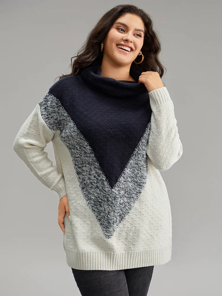 Heather Colorblock Turtle Neck Pullover sold by Bloomchic product image thumbnail 3