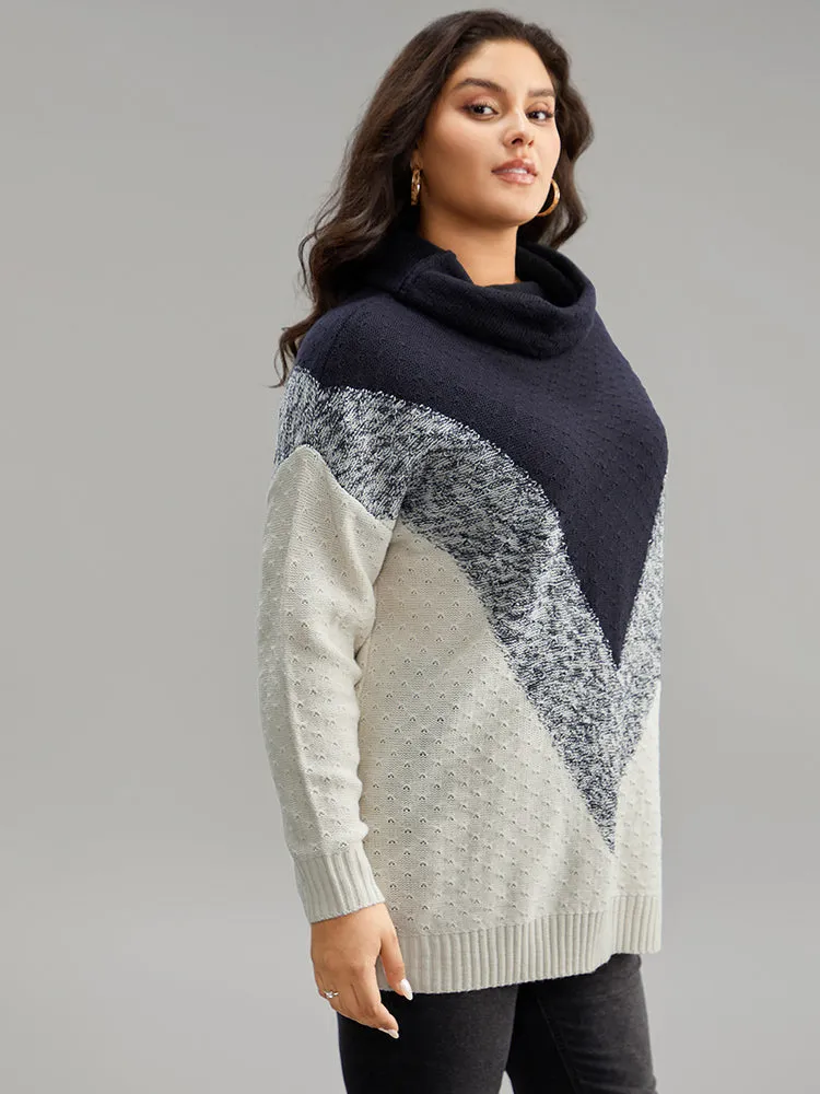 Heather Colorblock Turtle Neck Pullover sold by Bloomchic product image thumbnail 4