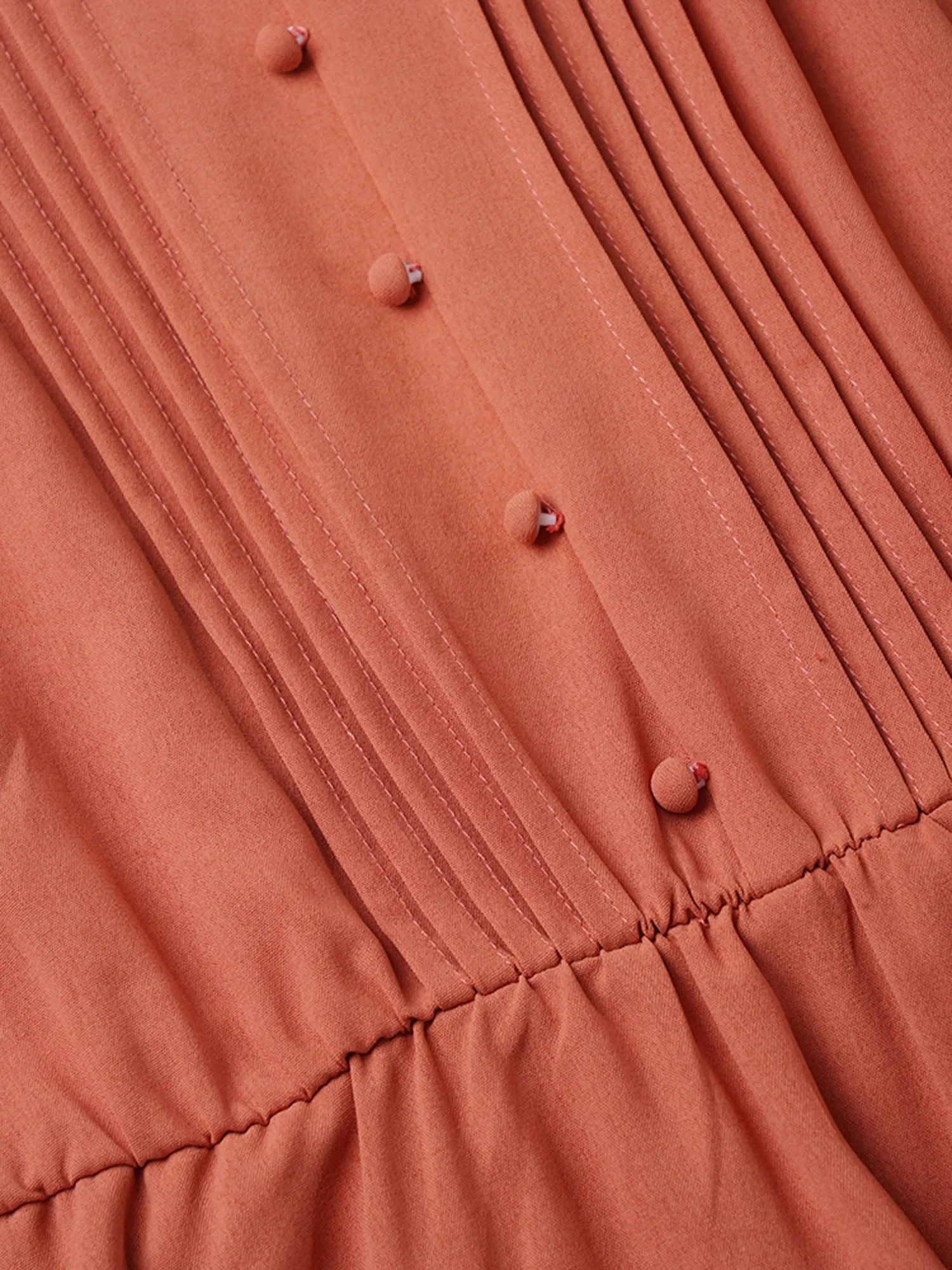 Pleated Laser Cut Button Front Dress sold by Bloomchic product image thumbnail 5