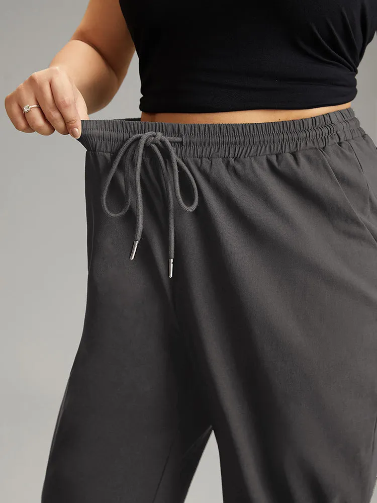 Solid Drawstring Pocket Elastic Waist Pants sold by Bloomchic product image thumbnail 4