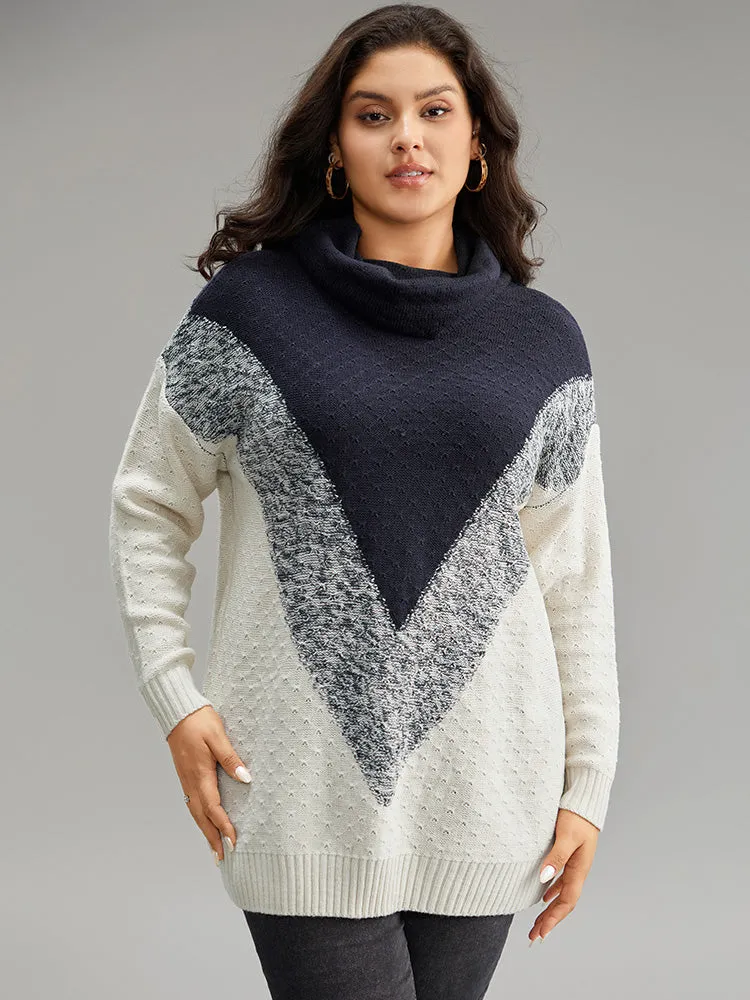 Heather Colorblock Turtle Neck Pullover sold by Bloomchic product image thumbnail 5