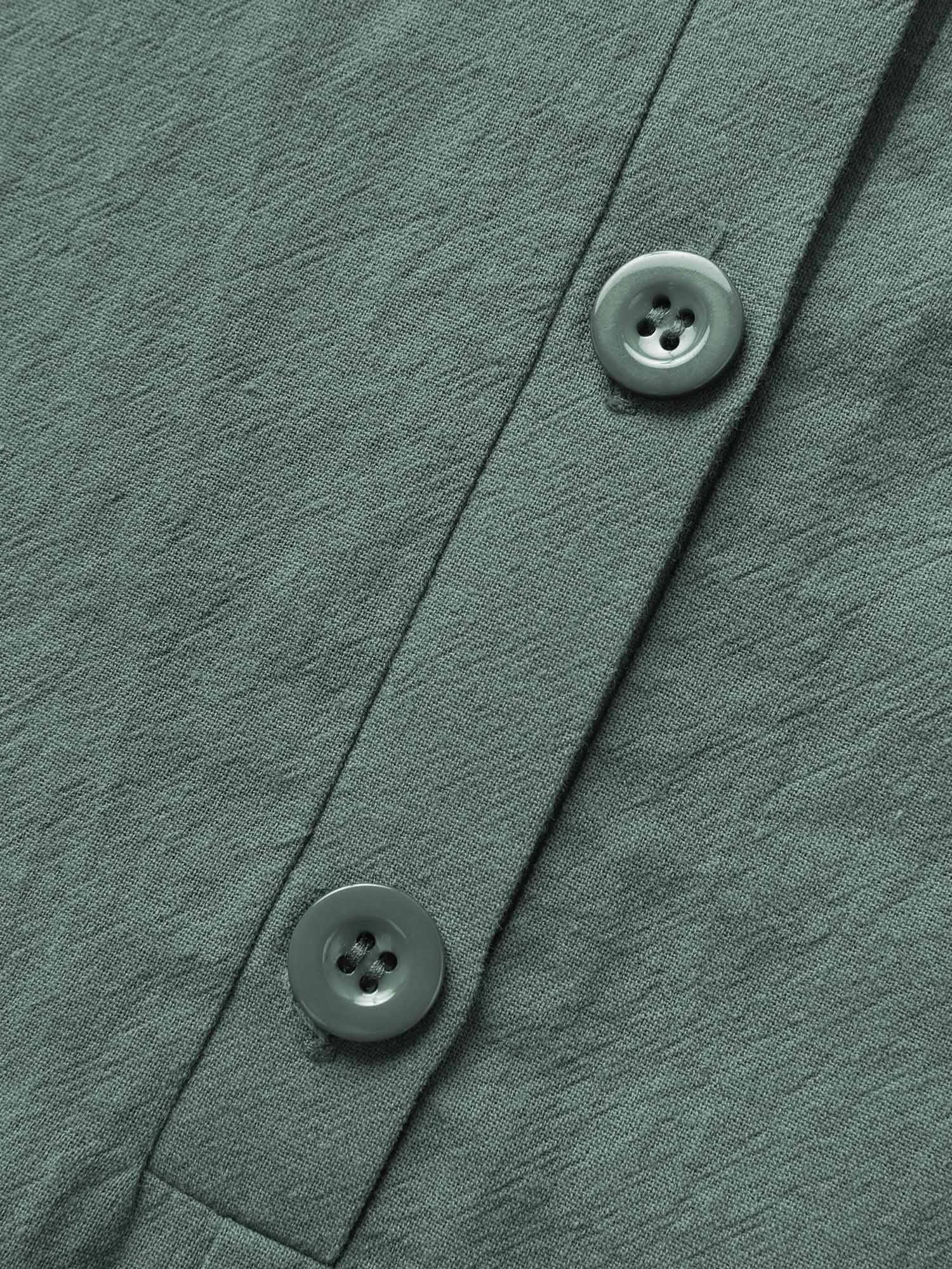 Solid Pocket Button Detail Knot Shoulder Overall Romper sold by Bloomchic product image thumbnail 5