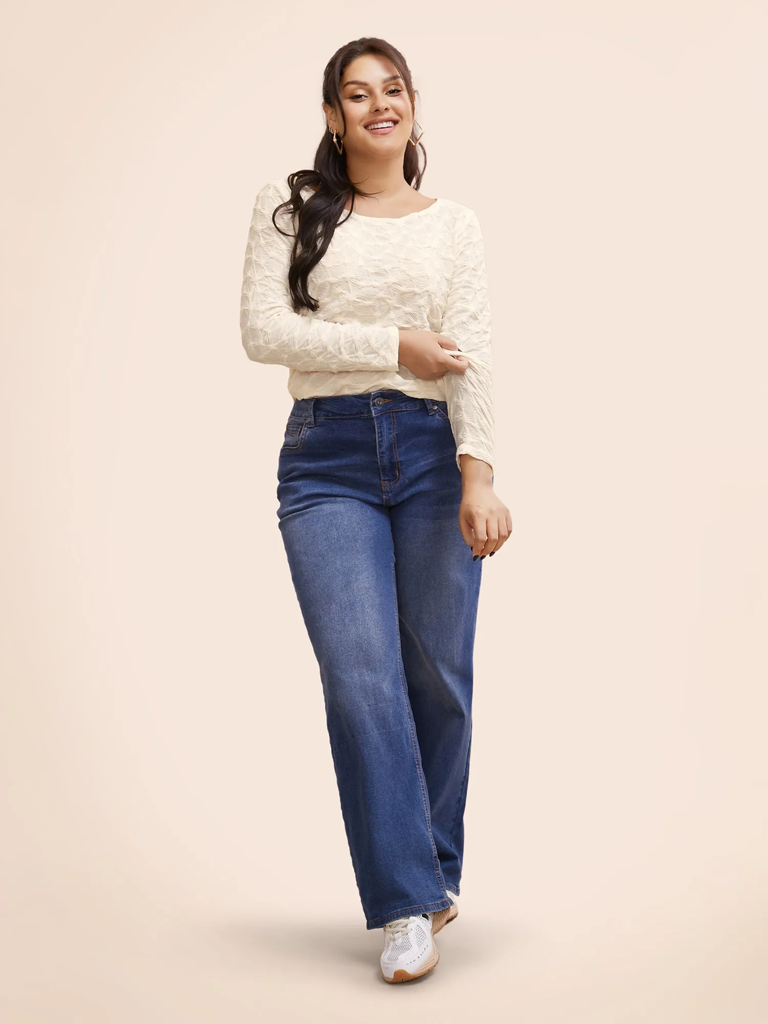 Plain Texture Boat Neck T-shirt sold by Bloomchic product image thumbnail 3