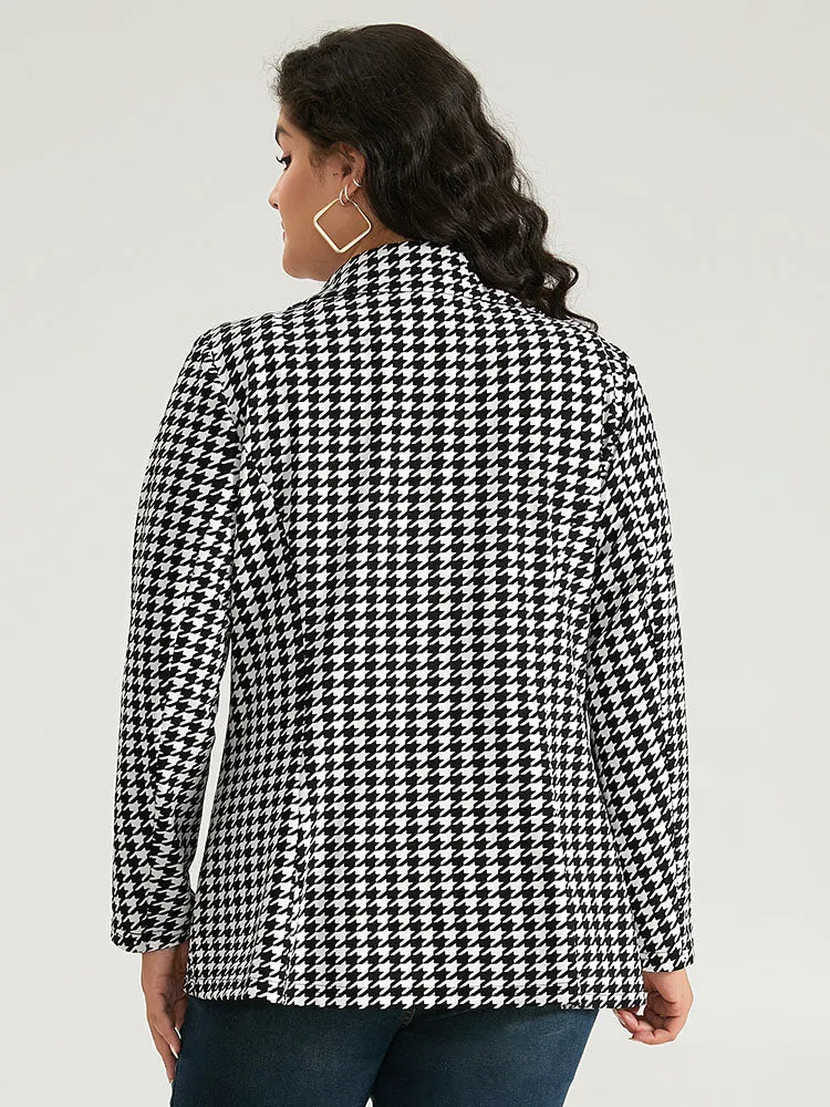 Houndstooth Button Up Suit Collar Blazer sold by Bloomchic product image thumbnail 5