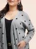 Polka Dot Kimono Collar Patch Pocket Cardigan sold by Bloomchic