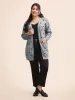 Polka Dot Kimono Collar Patch Pocket Cardigan sold by Bloomchic