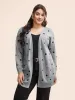 Polka Dot Kimono Collar Patch Pocket Cardigan sold by Bloomchic