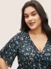 Ditsy Floral Ties Wrap Bell Sleeve Blouse sold by Bloomchic