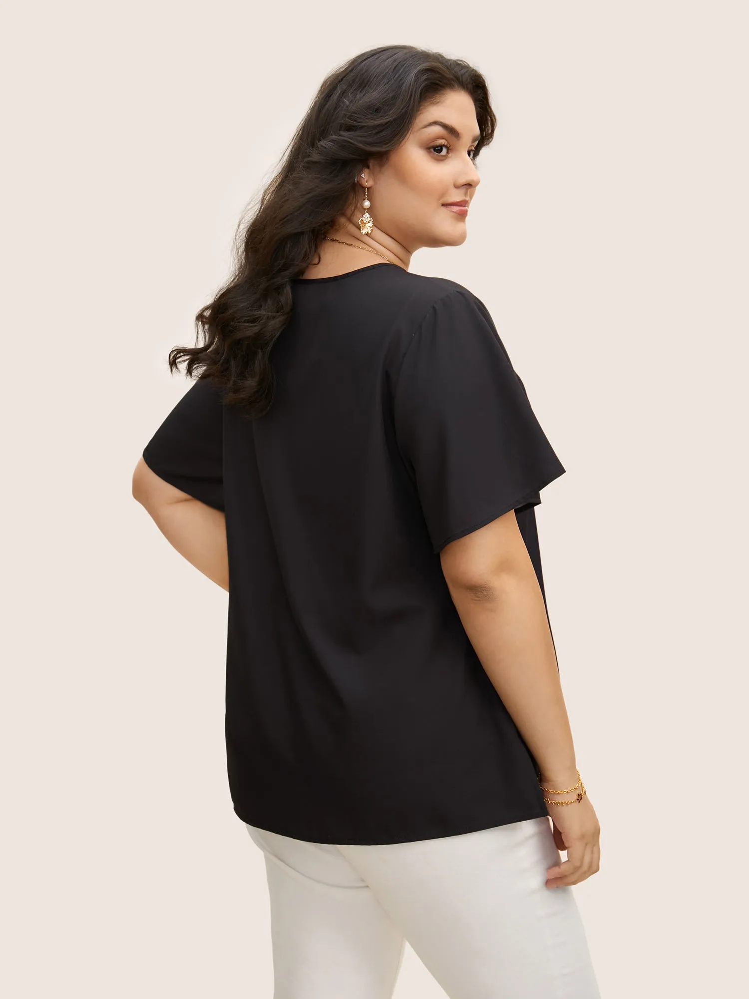 Carnation Print Contrast Ruffle Sleeve Blouse sold by Bloomchic product image thumbnail 4