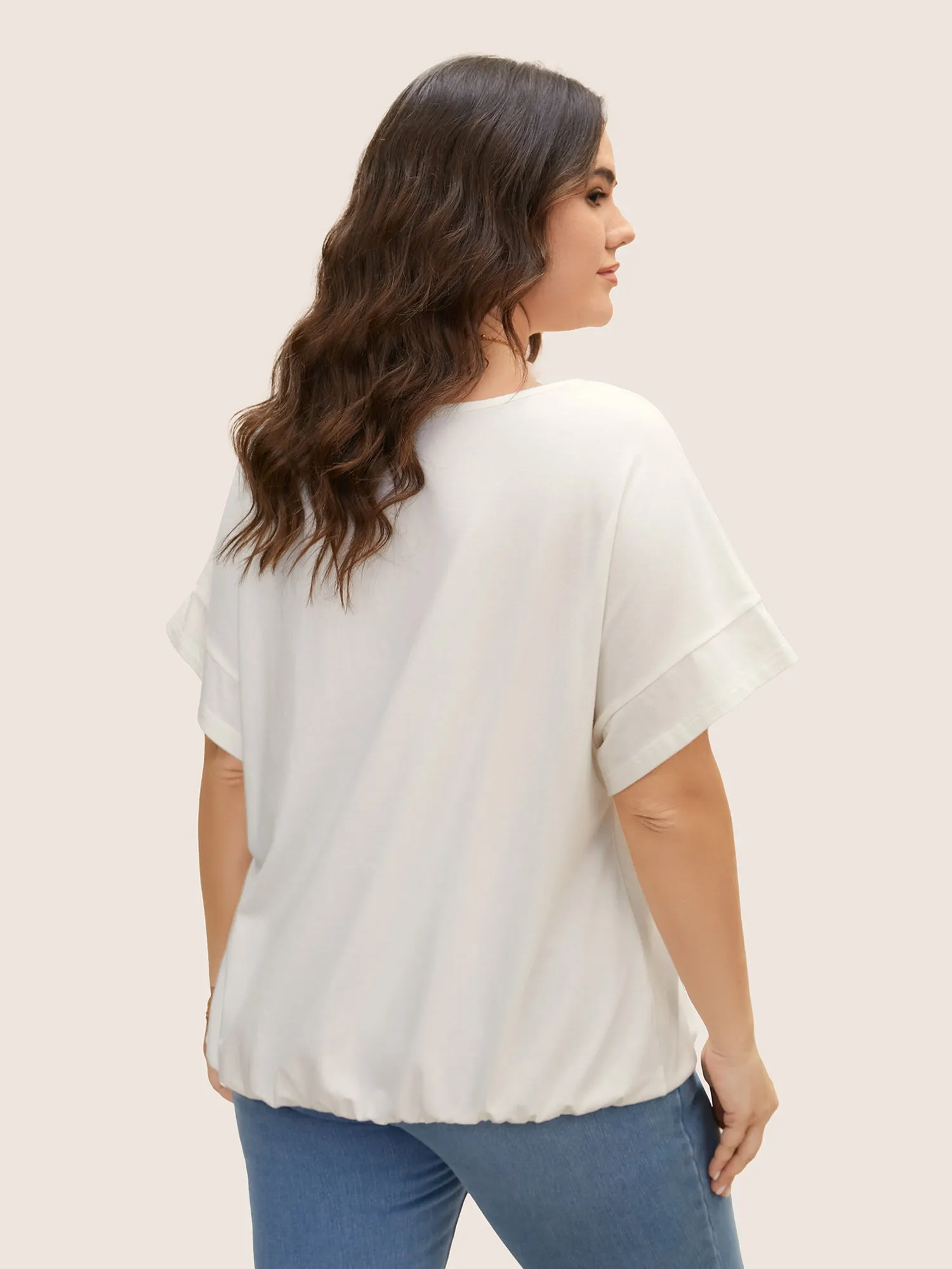 Floral Print Boat Neck Dolman Sleeve T-shirt sold by Bloomchic product image thumbnail 3