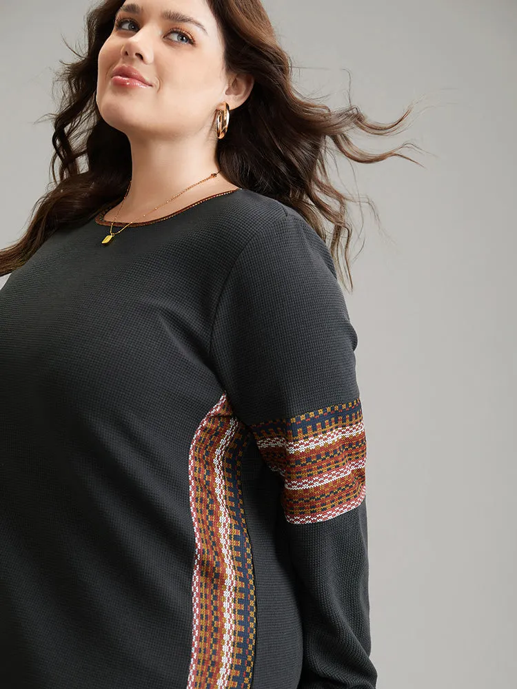 Bandana Print Waffle Knit T-shirt sold by Bloomchic product image thumbnail 5