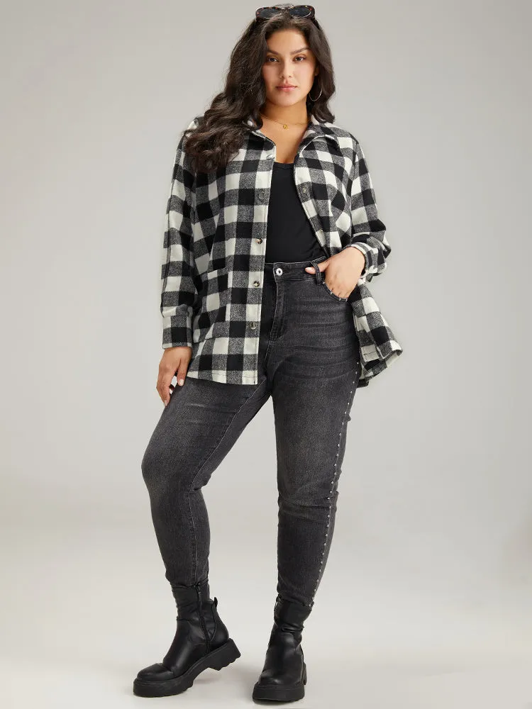 Halloween Plaid Pocket Button Through Coat sold by Bloomchic product image thumbnail 4