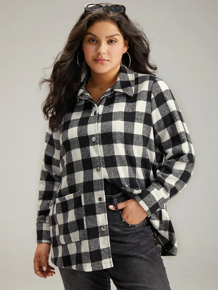 Halloween Plaid Pocket Button Through Coat sold by Bloomchic