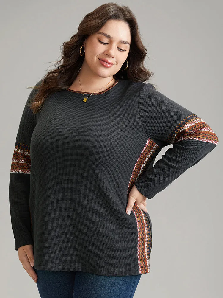 Bandana Print Waffle Knit T-shirt sold by Bloomchic product image thumbnail 3