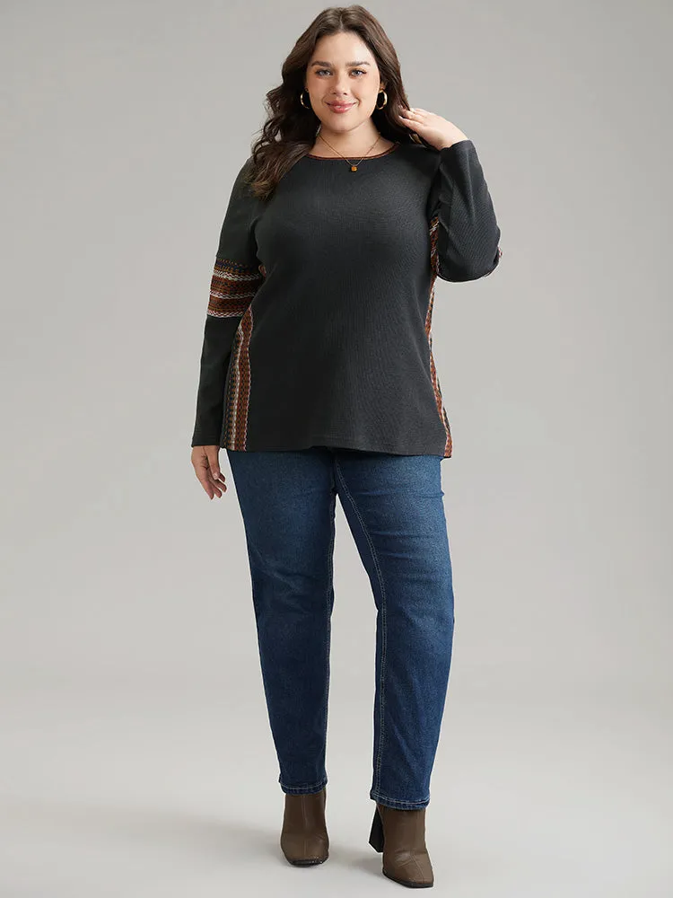 Bandana Print Waffle Knit T-shirt sold by Bloomchic product image thumbnail 4