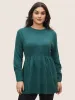 Solid Hollow Out Elastic Waist Knit Pullover sold by Bloomchic