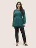 Solid Hollow Out Elastic Waist Knit Pullover sold by Bloomchic