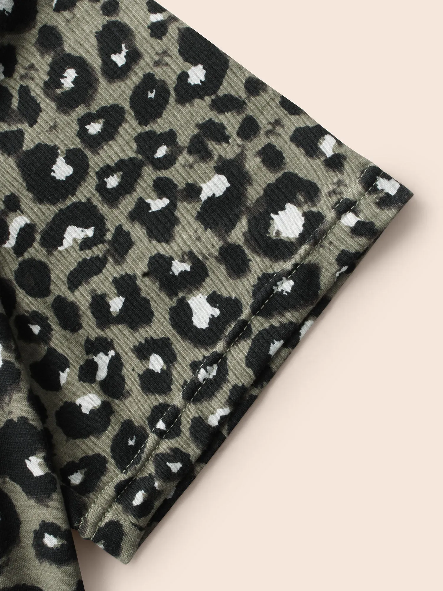 Round Neck Leopard Print Midi Dress sold by Bloomchic product image thumbnail 5