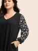 Geometric Patchwork Mesh Pocket T-shirt sold by Bloomchic