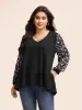 Geometric Patchwork Mesh Pocket T-shirt sold by Bloomchic
