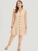 Plain Ruffle Cap Sleeve Button Through Dress sold by Bloomchic