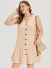 Plain Ruffle Cap Sleeve Button Through Dress sold by Bloomchic