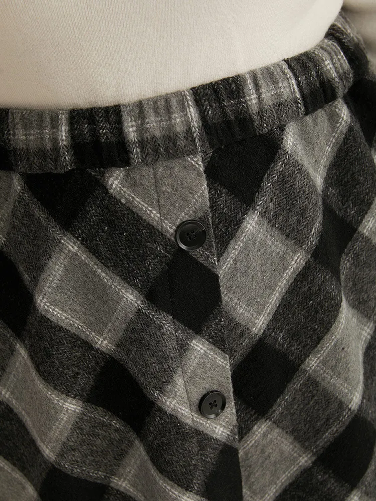 Plaid Button Detail Pocket Skirt sold by Bloomchic product image thumbnail 5
