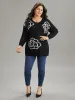 Floral Print Two Tone Drop Shoulder Pullover sold by Bloomchic