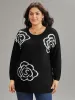 Floral Print Two Tone Drop Shoulder Pullover sold by Bloomchic