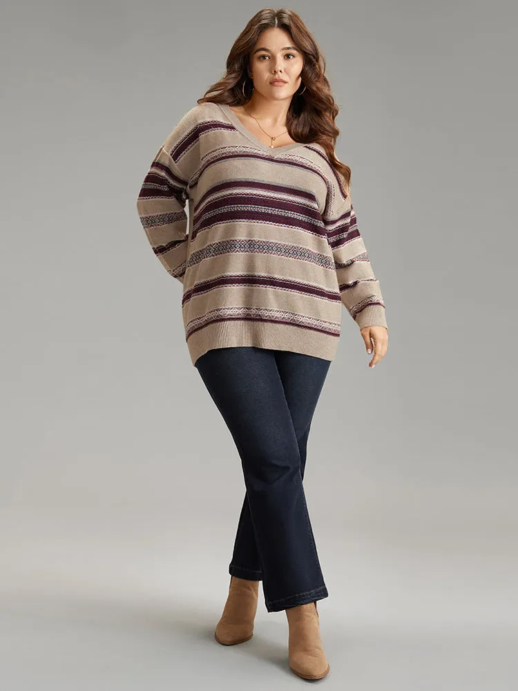 Supersoft Essentials Striped Print Drop Shoulder Pullover sold by Bloomchic product image thumbnail 4