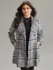 Plaid Button Up Pocket Belted Lapel Collar Coat sold by Bloomchic