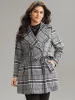 Plaid Button Up Pocket Belted Lapel Collar Coat sold by Bloomchic