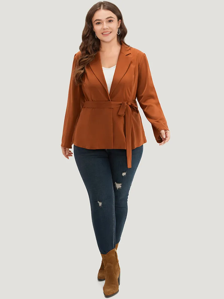 Solid Belted Suit Collar Blazer sold by Bloomchic product image thumbnail 4