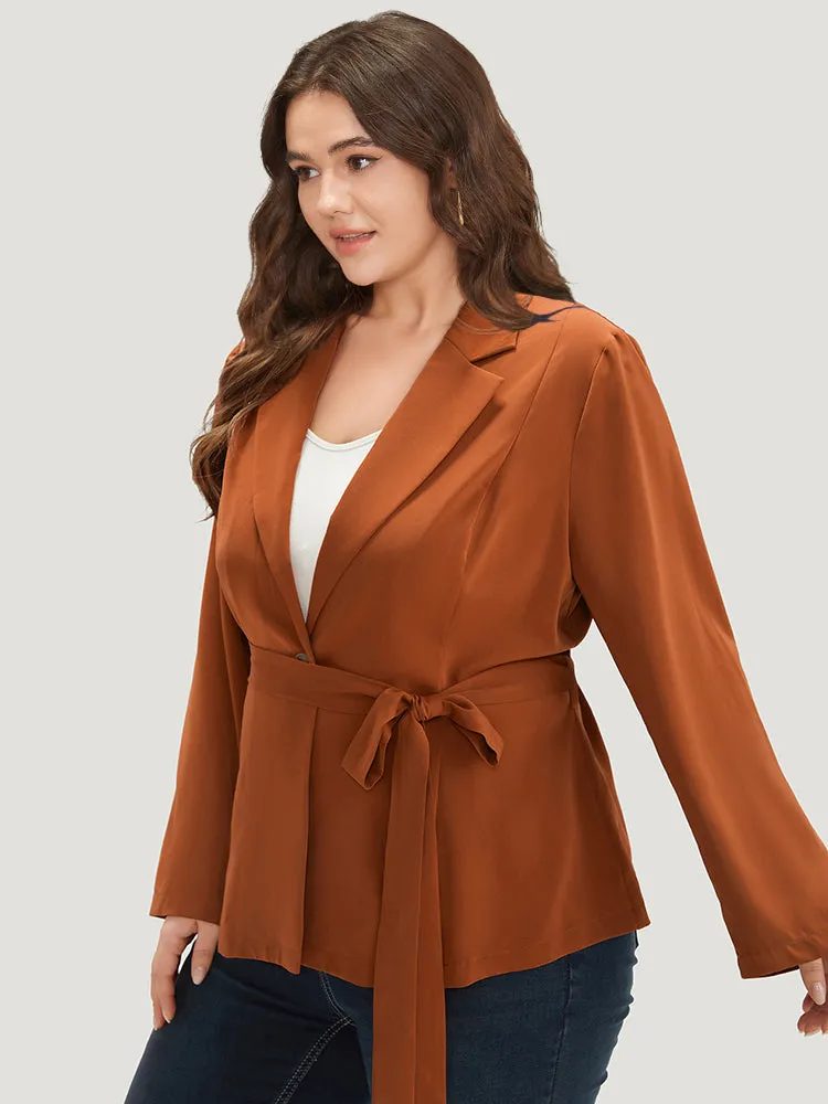 Solid Belted Suit Collar Blazer sold by Bloomchic product image thumbnail 3