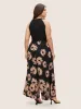Floral Tie Knot Patchwork Frill Trim Jumpsuit sold by Bloomchic